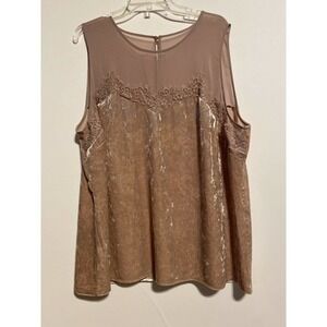 𝅺LANE Bryant Sleeveless Blouse Shirt Lace Sz 22/24